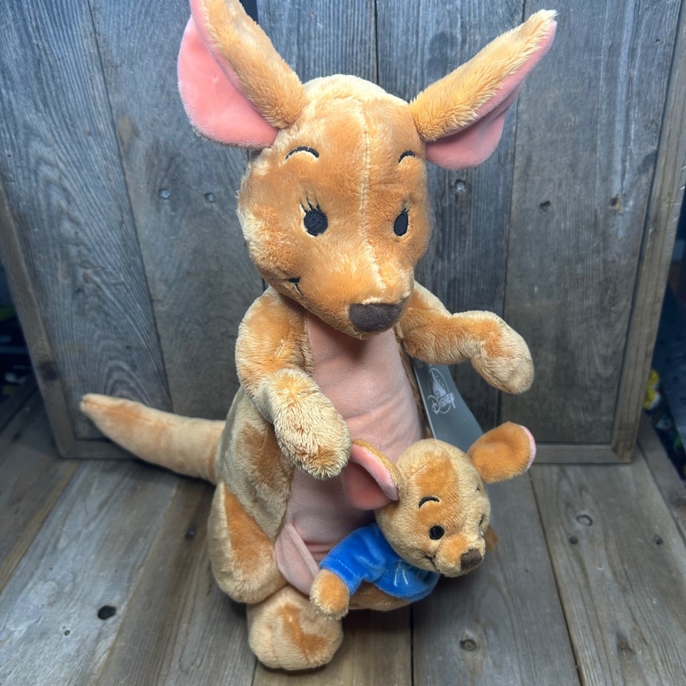 Disney Store Winnie the Pooh Kanga and Roo Plush Stuffed Animal NWT 14"